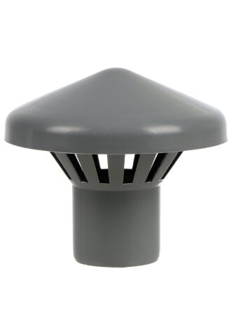 Зонт канализационный вентиляционный, 50 мм, Мультимирпласт, внутренний, серый, ЗНТ ВК 50