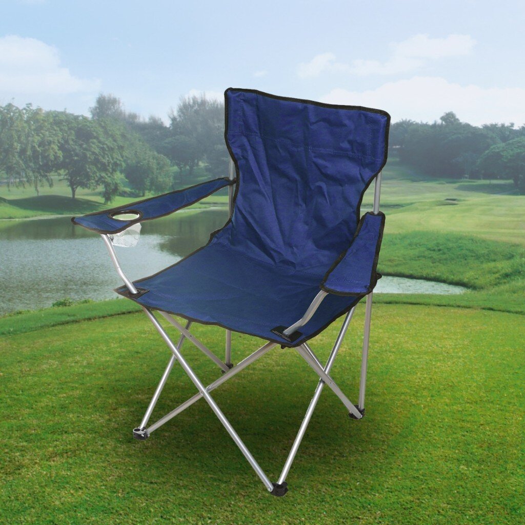 Стул-кресло 52х52х85 см, синее, полиэстер 600D, с сумкой-чехлом, 100 кг, Green Days