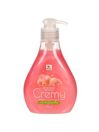 Крем-мыло жидкое Clean&Green, Cremy, Розовый жемчуг, с перламутром, 250 мл