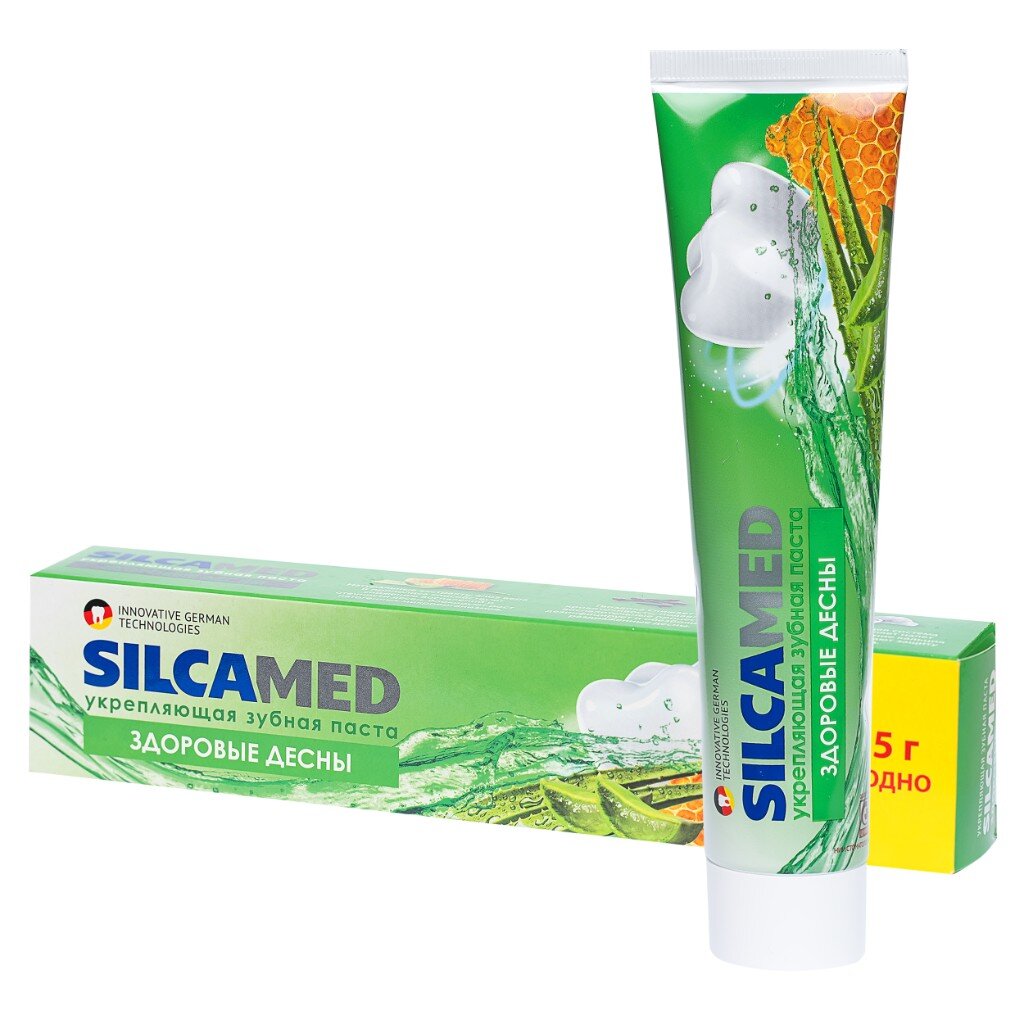 Зубная паста Silcamed, Здоровые десны, 175 г зубная паста colgate лечебные травы отбеливающая 100 мл