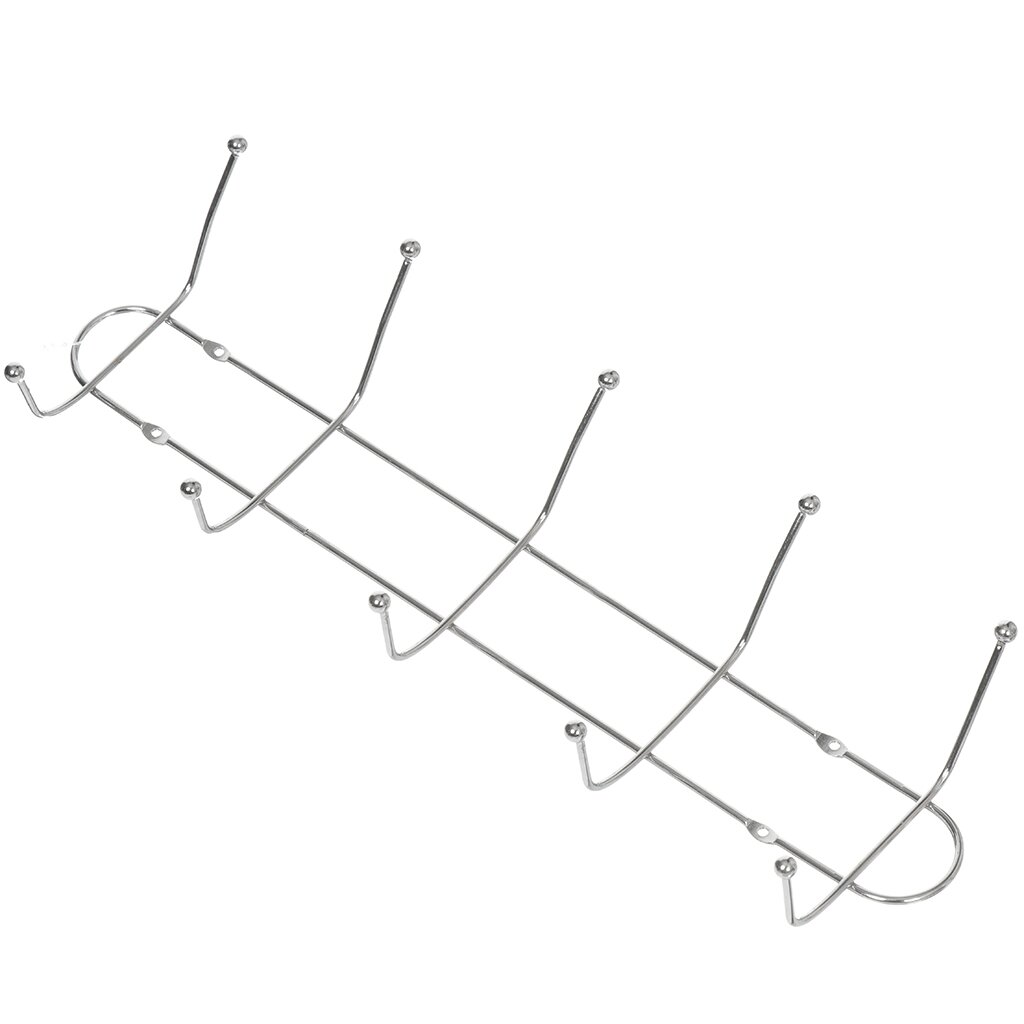 Вешалка настенная 5 крючков, на планке, 12х40х0.34 см, Y3-769