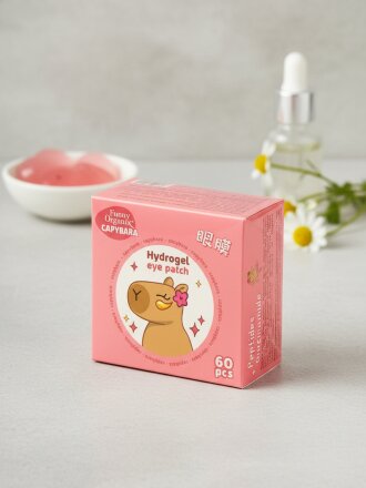 Патчи гидрогелевые для кожи вокруг глаз, Funny Organix, Capybara, с пептидами, 90 г, Увлажняющие