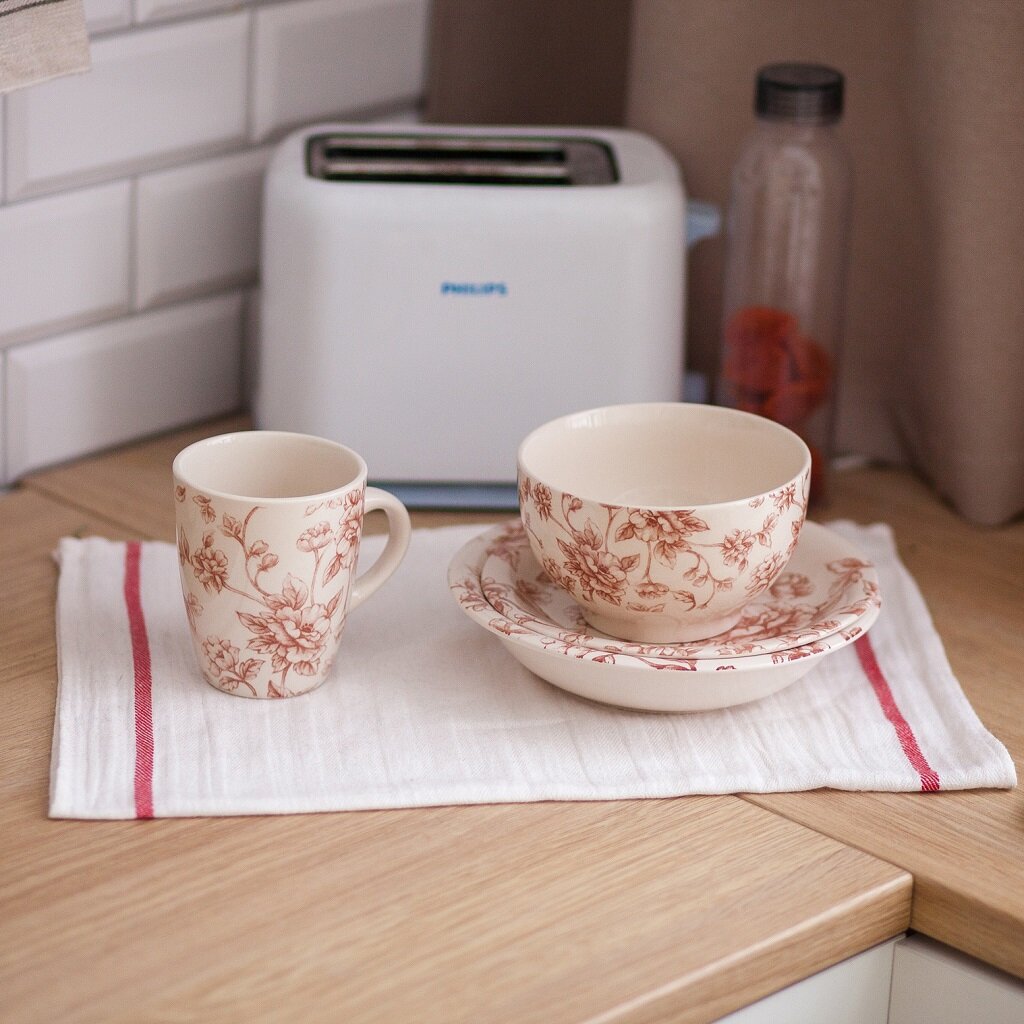 Тарелка суповая, керамика, 21 см, круглая, Country Charm, Fioretta ...