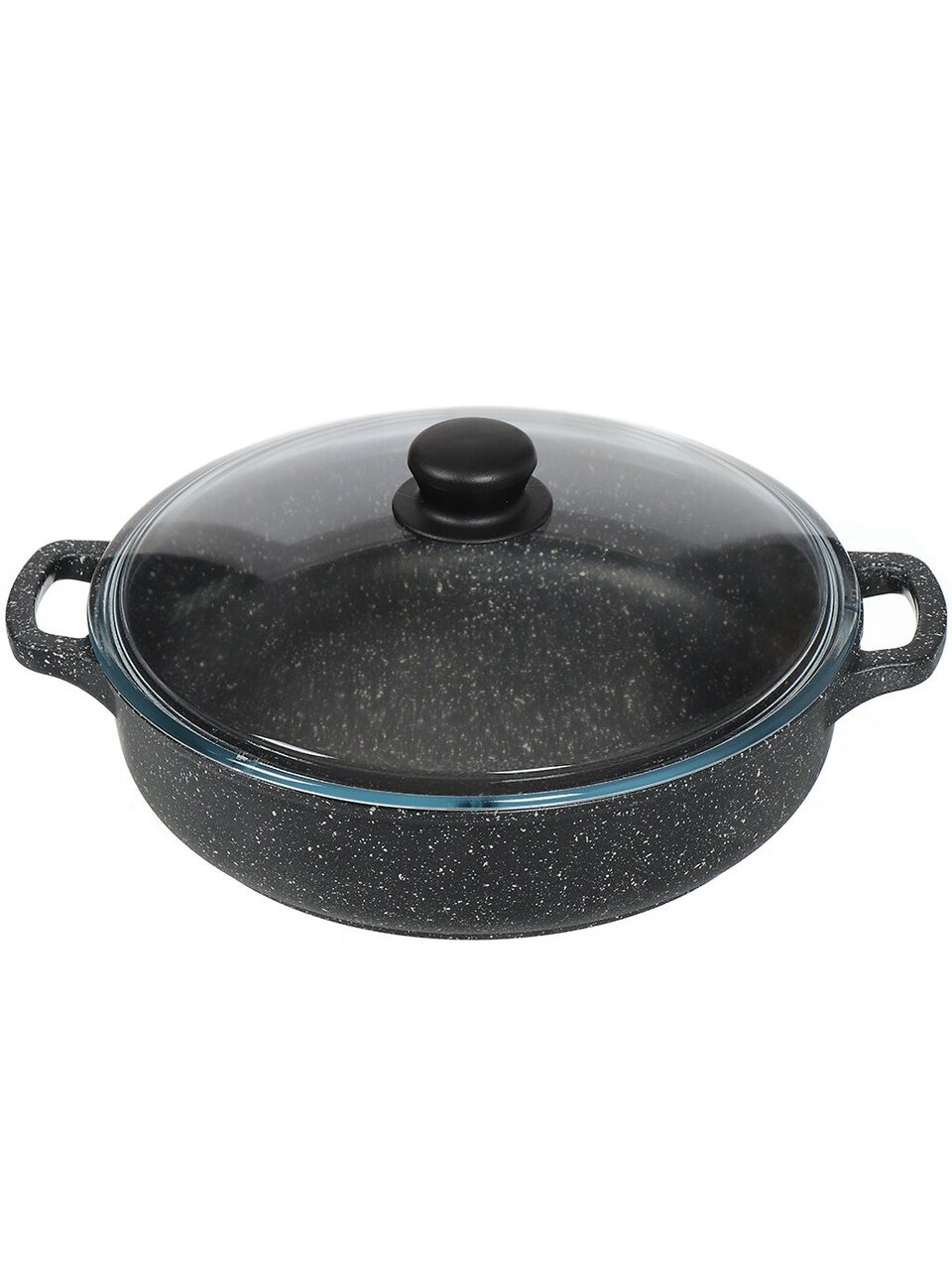 Жаровня алюминий, 28 см, антипригарное покрытие, Горница, Гранит, ж2832аг, с крышкой