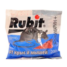 Родентицид Зоокумарин+, Rubit, от грызунов, зерно, 200 г