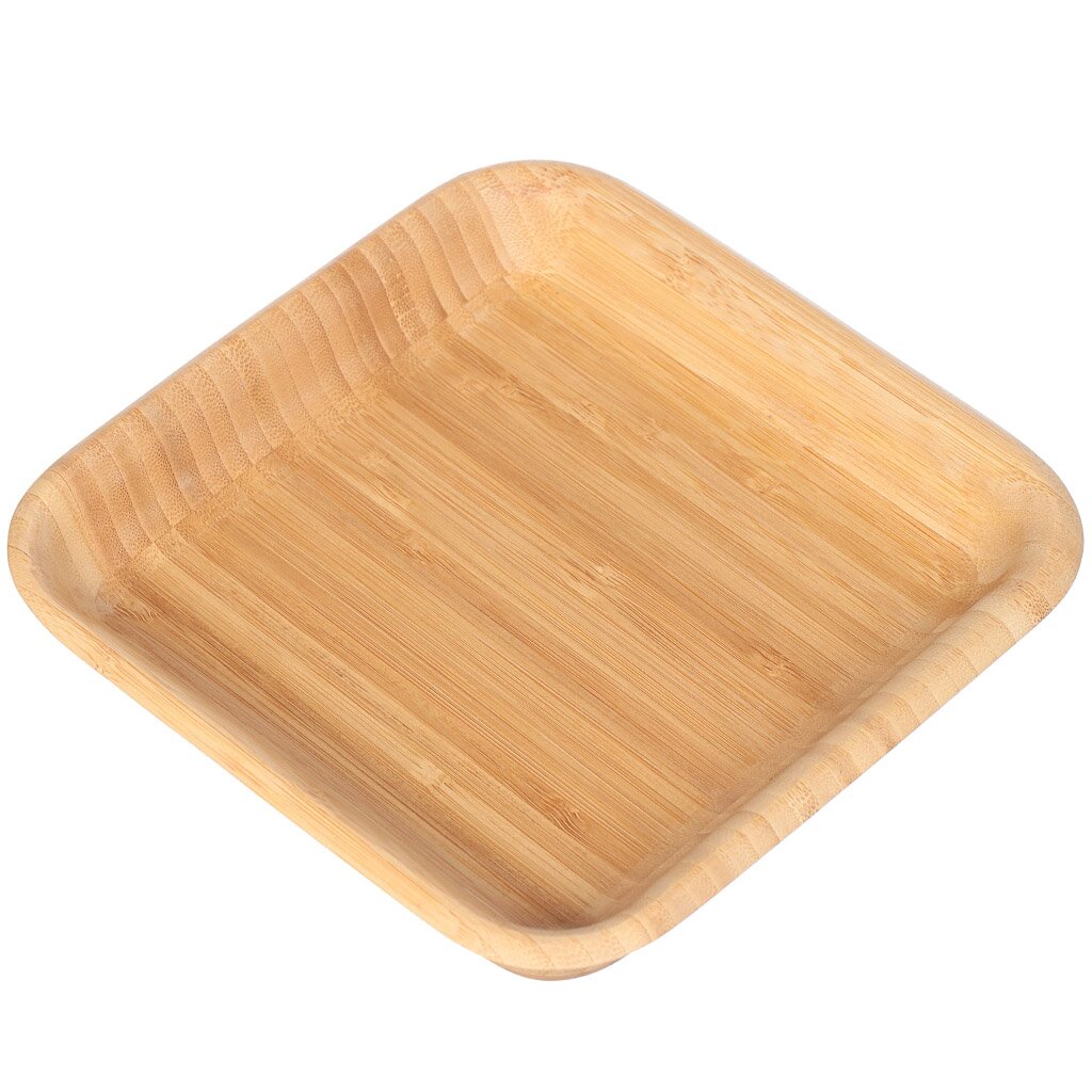 Блюдо бамбук, квадратное, 18 см, бежевое, Y6-2574