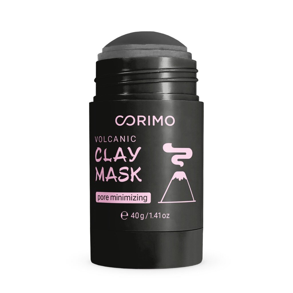 Маска для лица, Corimo, глиняная, для всех типов кожи, с вулканическим пеплом и цинком, 40 г, стик тканевая маска для лица с гиалуроновой кислотой mizon joyful time essence mask hyaluronic acid 23 г