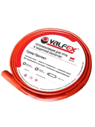 Утеплитель для труб Valfex, внутренний d22 мм, 4 мм, VF.22.04.10.R, красный, 10 м