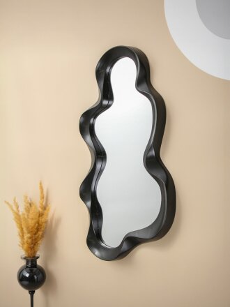 Зеркало декоративное настенное, 42.8х25 см, пластик, черное, Y4-11077