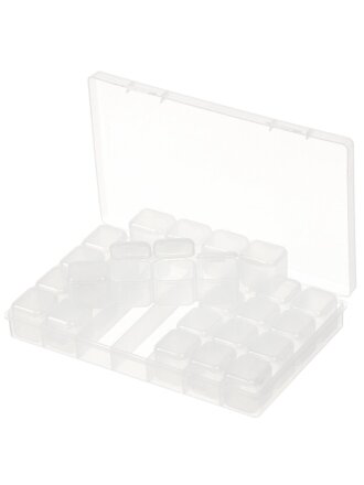 Контейнер для мелочей, пластик, 7 секций, по 4 ячейки, 17.5х11х2.5 см, прозрачный, К-28