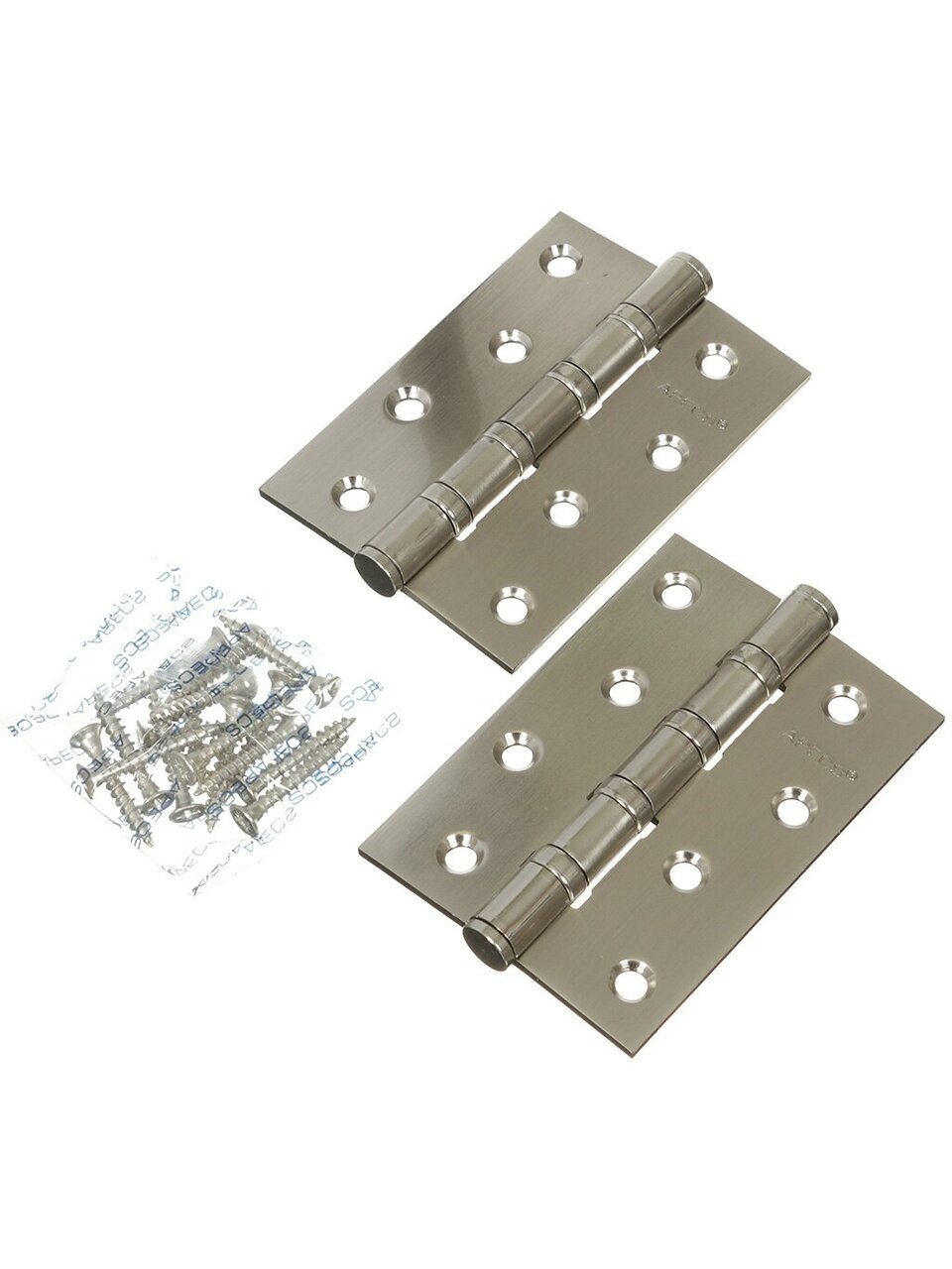 Петля врезная для деревянных дверей, Apecs, 100х70х3 мм, B4-Steel-NIS, 13731, универсальный, с 4 подшипниками, матовый никель
