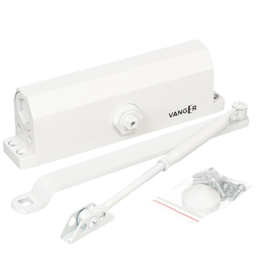 Доводчик дверной Vanger, DC-180-W, -40°C + 60°C °C, 180 кг, белый, 26418 унитаз компакт идеал комфорт 1 режим арматура alca plast белый