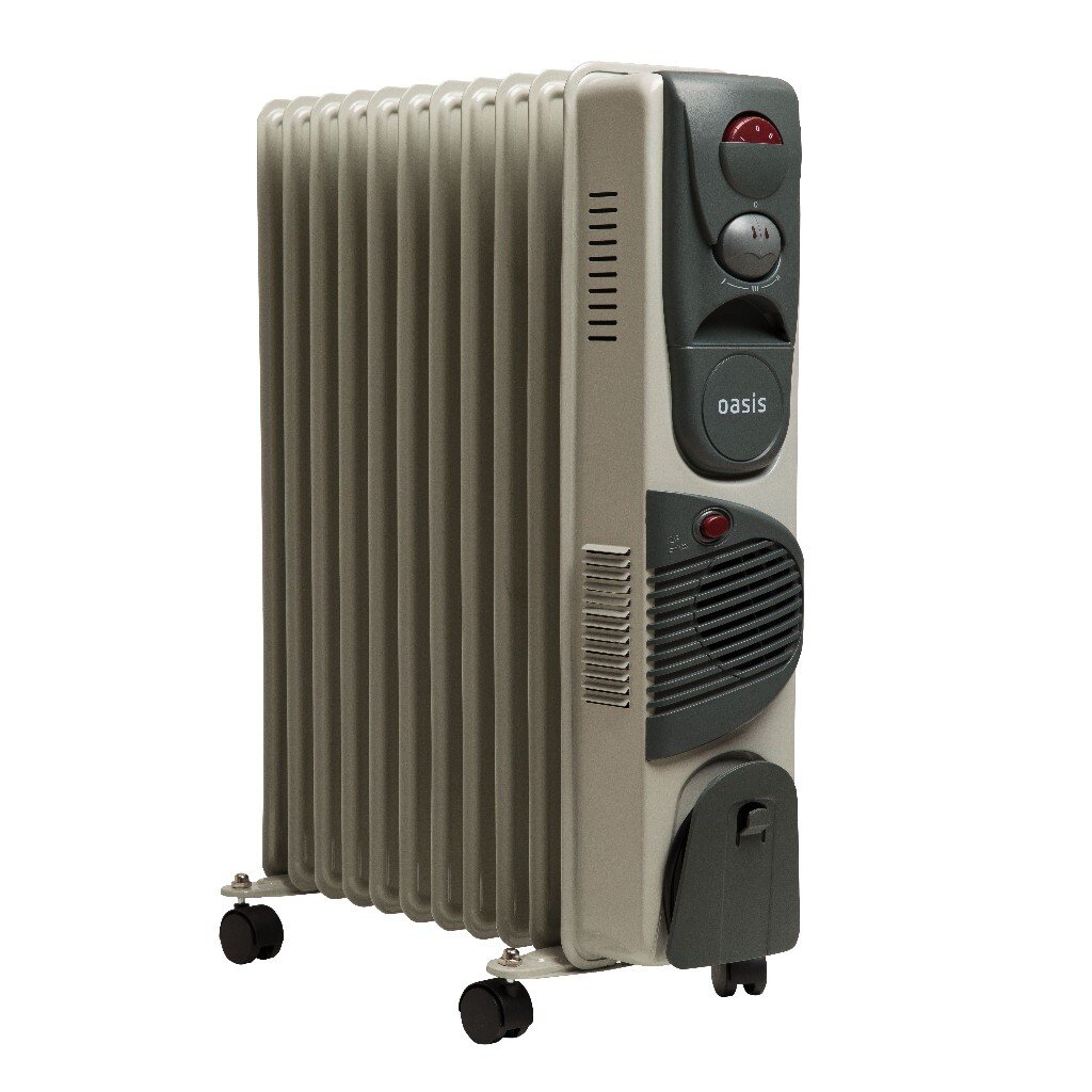 Радиатор Oasis, 11 секц, напольный, 2.5 кВт, 25 м2, BB-25T тепловентилятор oasis 1 секция напольный 2 квт 20 м2 белый sg 20r
