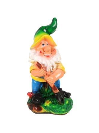 Гном с лопатой на подставке