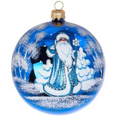 Елочный шар Елочка, Дед Мороз, в ассортименте, стекло, Ш6, С477