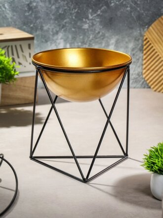 Украшение декоративное 21х21х23 см, металл, кашпо, ваза, подсвечник, Y4-5219