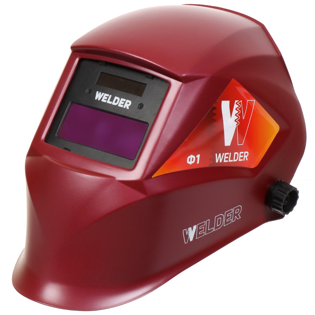 Маска сварочная хамелеон, Welder, Pro Ф1, 3 DIN, 11 DIN, 90х35 мм, бургунди, WDP-Ф1СБ-П маска щиток welder визор лайт s vizor l пэт защитная 0 5 мм