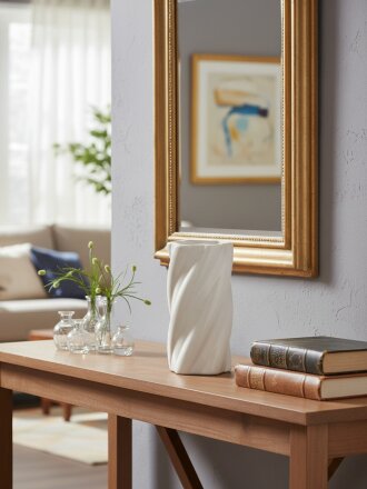 Ваза керамика, настольная, 20х10 см, Буф, A060217, белая