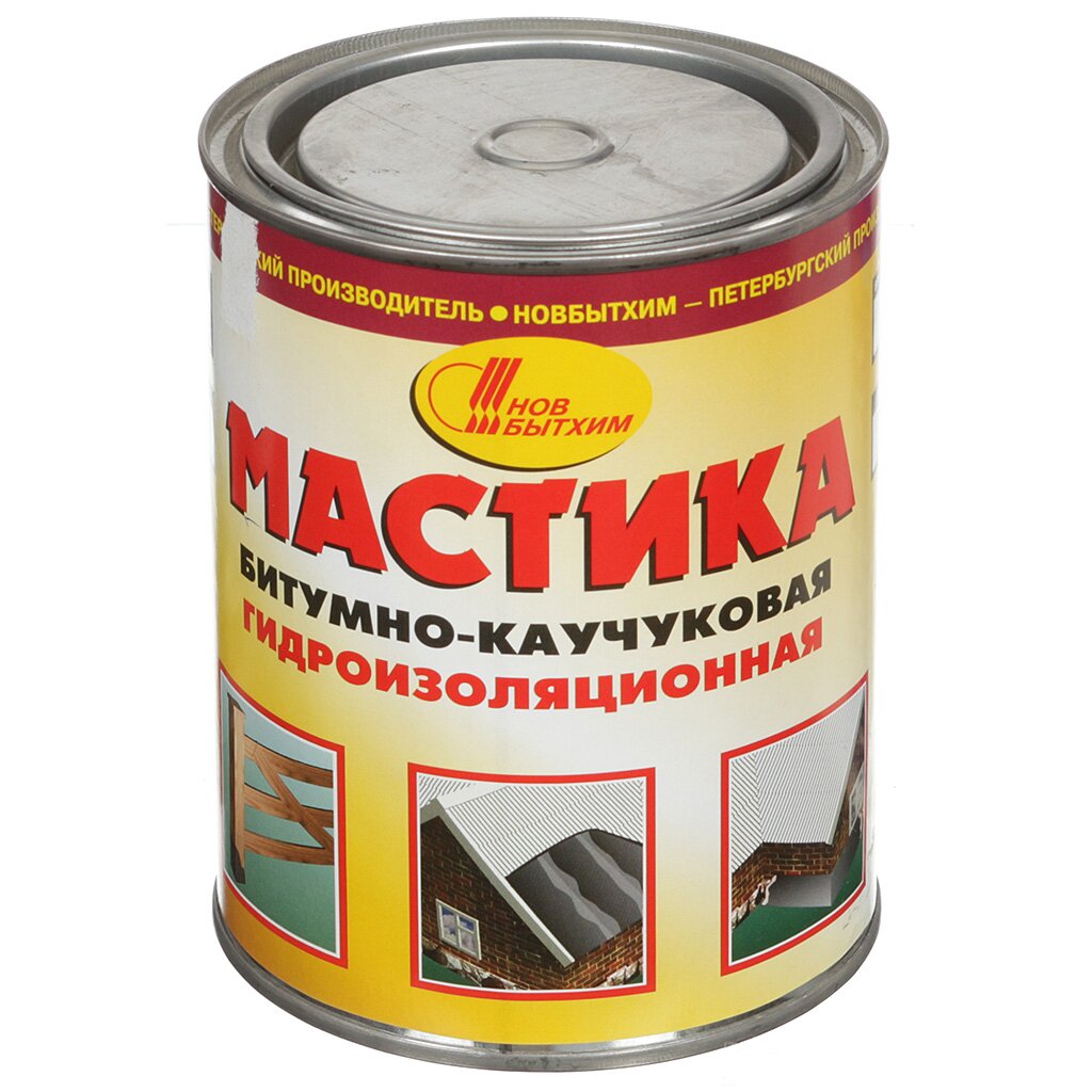 Мастика НовБытХим, битумно-каучуковая, 1 л