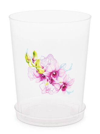 Горшок для цветов пластик, 3.5 л, 17х21.5 см, для орхидей, белый, Альтернатива, М1606