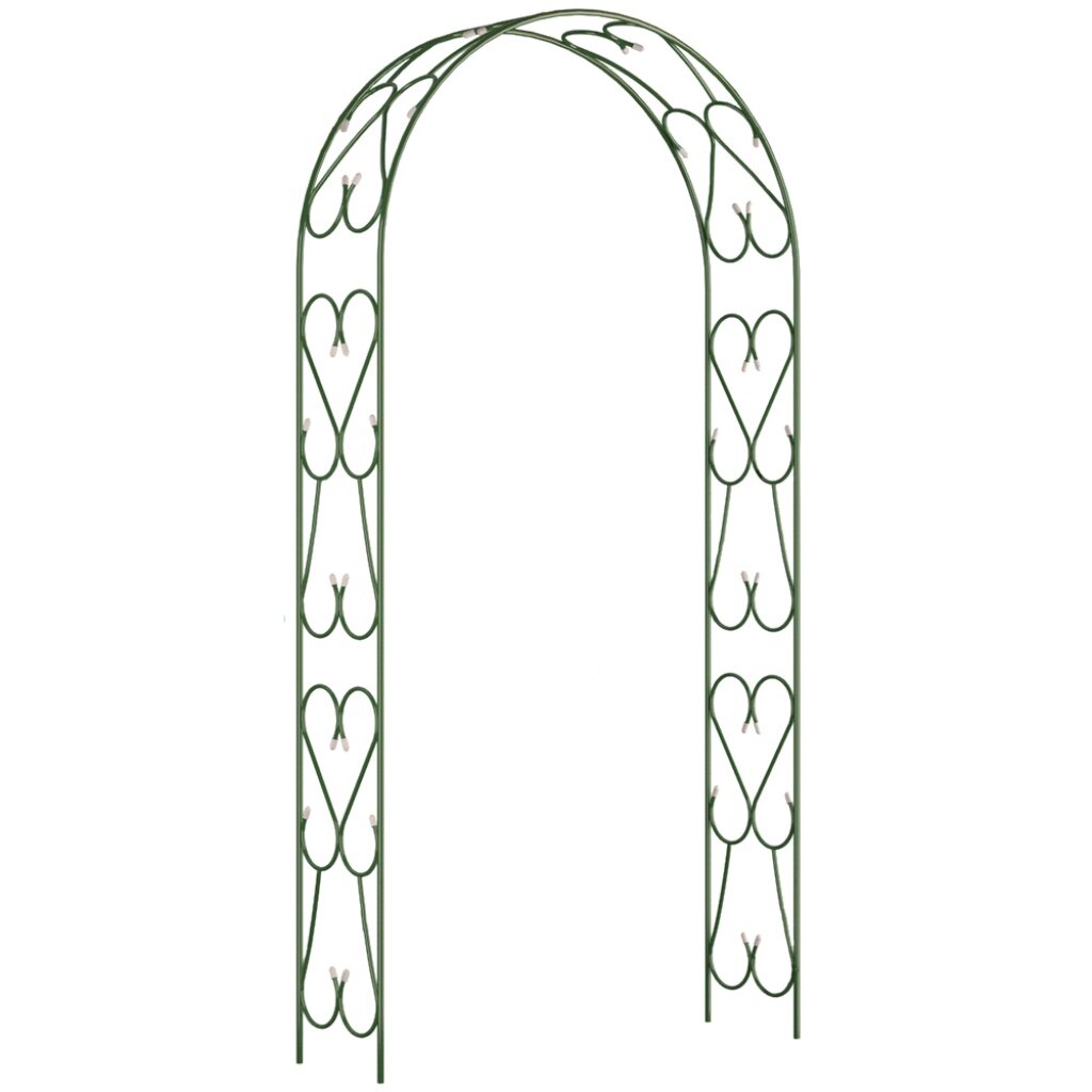 Арка садовая для растений, металл, 120х240 см, разборная, прямая широкая, Сердечко арка sadagro