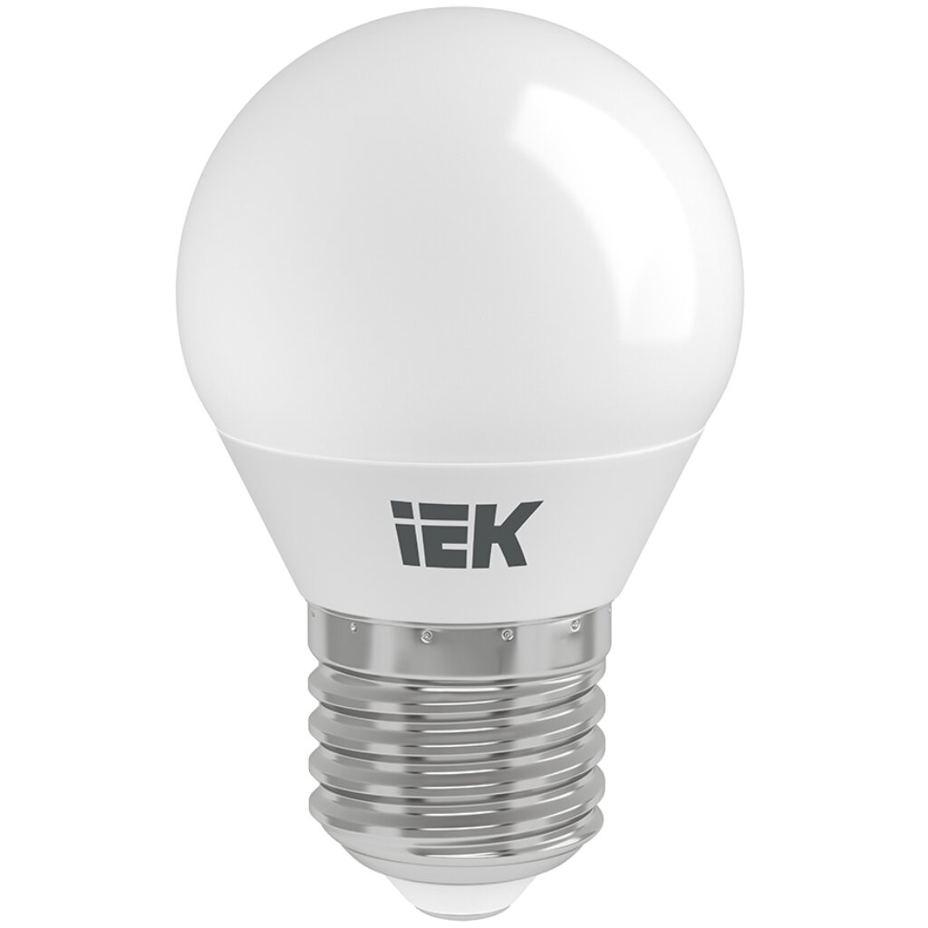 Лампа светодиодная E27, 9 Вт, 60 Вт, 230 В, шар, 4000 К, свет нейтральный белый, IEK, G45, LED люстра cilino 5х40вт gu10 белый 30x210см