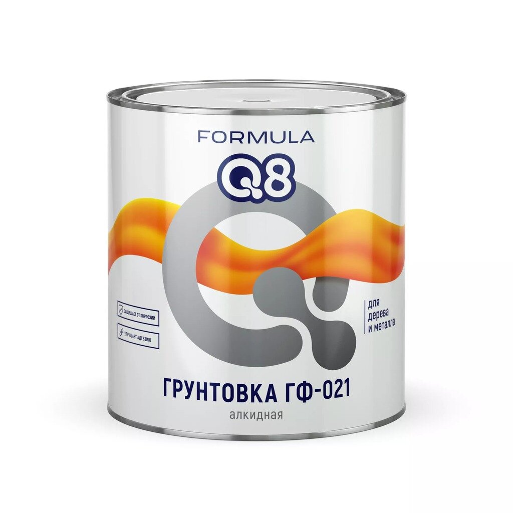 Грунтовка алкидная, Formula Q8, ГФ-021, серая, 2.7 кг грунтовка алкидная formula q8 гф 021 серая 10 кг