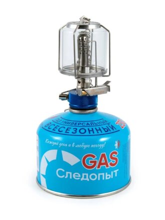 Лампа газовая, портитивная, пьезо, стекло, 60х60х110 мм, Следопыт, Светлячок, PF-GLP-S01