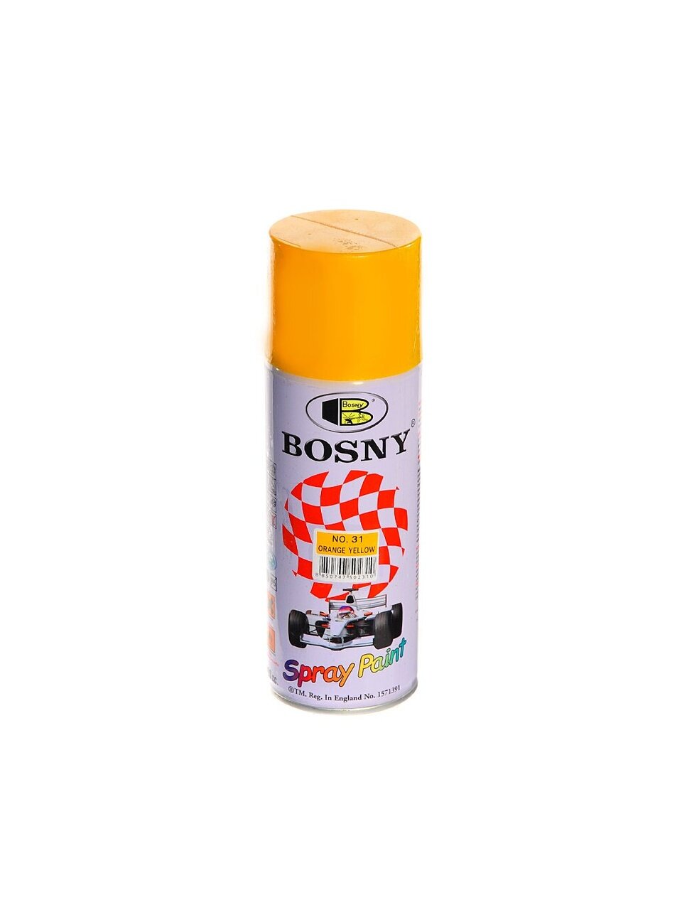 Краска аэрозольная, Bosny, №31, акрилово-эпоксидная, универсальная, глянцевая, желто-оранжевая, 0.4 кг
