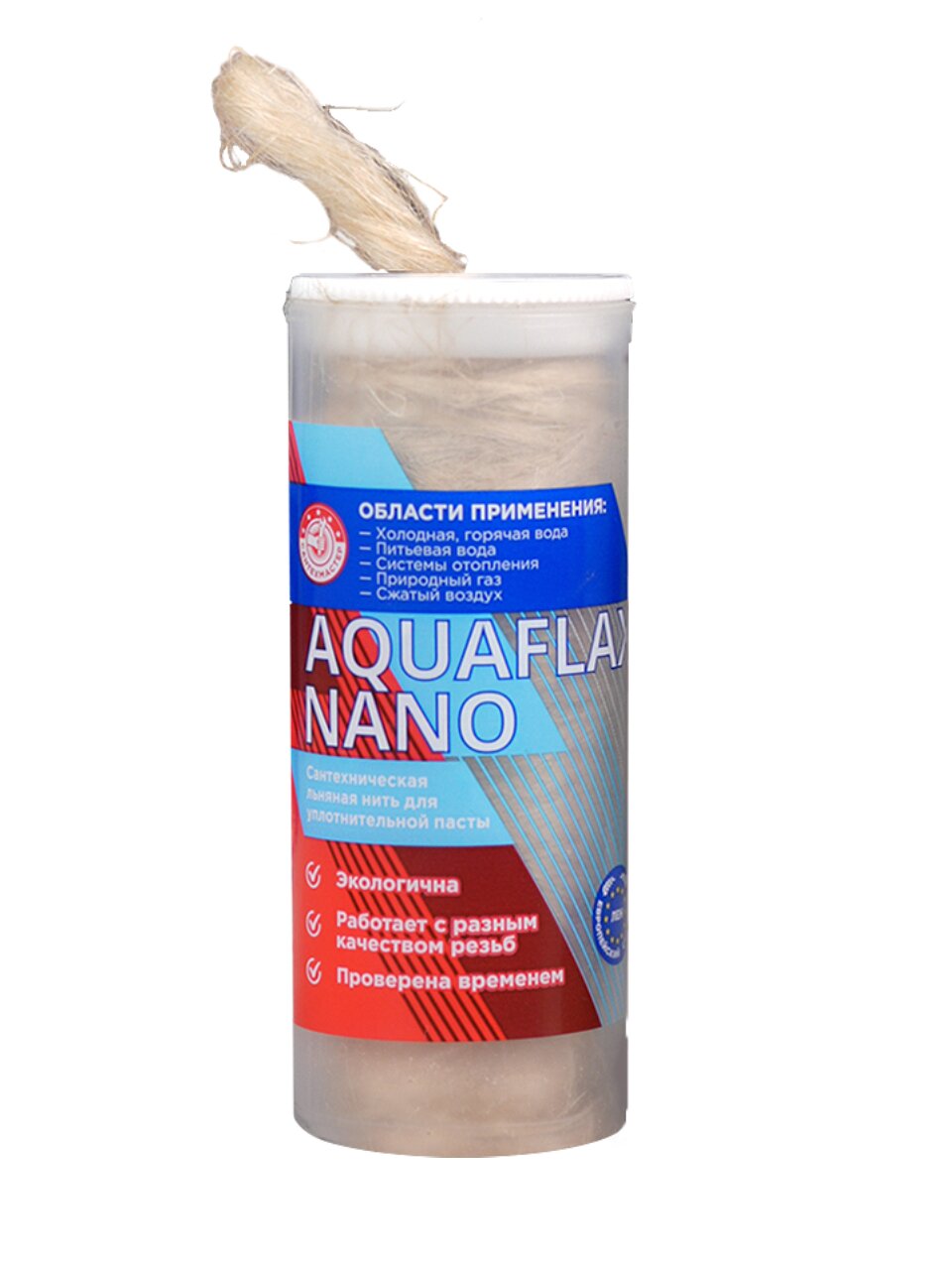 Нить сантехническая 40 г, лен, Aquaflax nano, Евро, туба