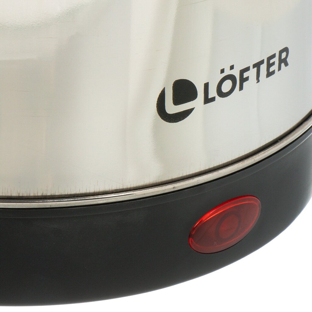 Чайник электрический Lofter, глянцевый, 1.8 л, 1500 Вт, скрытый нагревательный элемент, металл