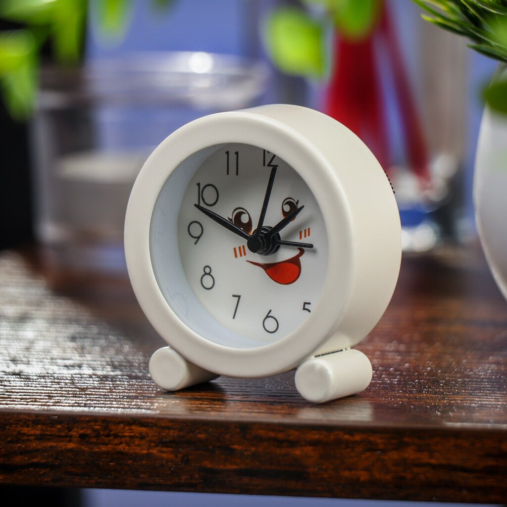 Часы-будильник настольные, 5х5х6 см, круглые, пластик, Доброе утро, Y4-5208 часы будильник настольные лондон jc 11923