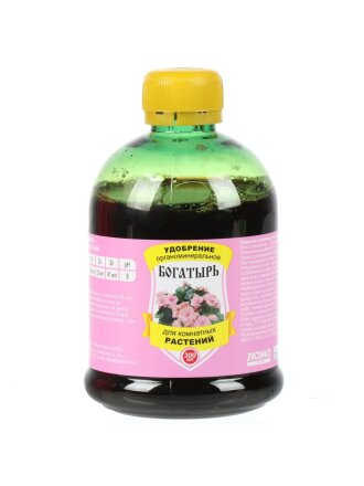 Удобрение Богатырь, для комнатных растений, органоминеральное, жидкость, 300 мл, Лама Торф