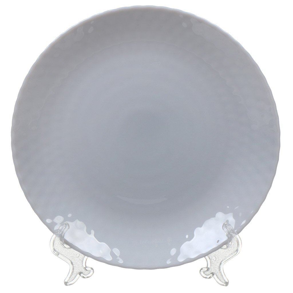 Тарелка десертная, стеклокерамика, 19 см, круглая, Pampille Granit, Luminarc, Q4646, серая тарелка суповая стеклокерамика 21 см квадратная carine white luminarc h3667 l5406 n6802 белая