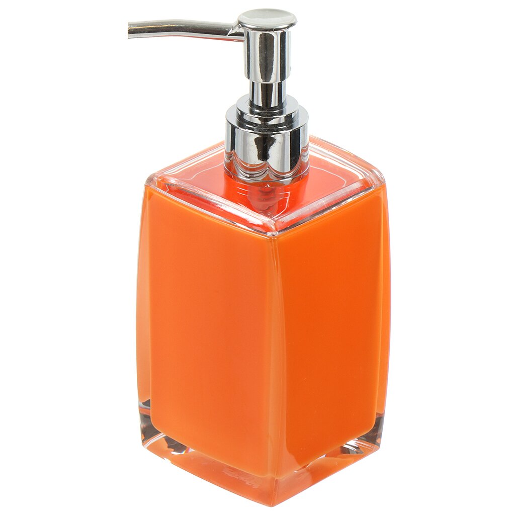 Дозатор для жидкого мыла, пластик, 6.5x5.8x16 см, оранжевый, AS0002D-LD дозатор для жидкого мыла аквалиния квадро пластик пудровый ps0221ca ld