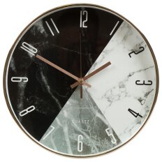 Часы настенные, 30 см, круглые, пластик, стекло, Мрамор, Y4-5131