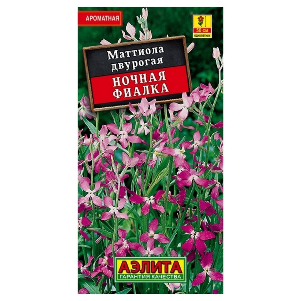 Семена Цветы, Маттиола, Ночная фиалка, 0.5 г, цветная упаковка, Аэлита