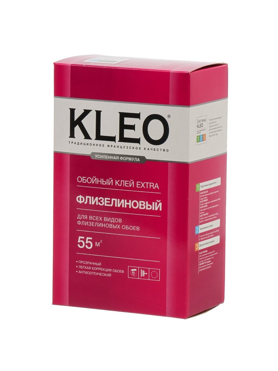 Клей для флизелиновых обоев, Kleo, Extra, 55 кв.м., 380 г, 030 EXTRA 55