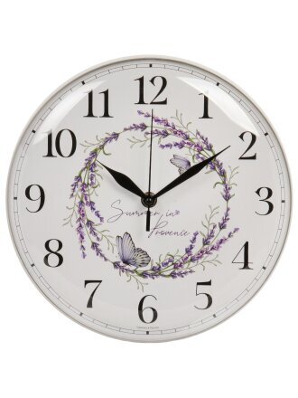 Часы настенные, кварцевые, 25 см, основание белое, круглые, Рубин, Прованс, 2526-100