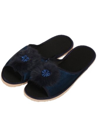 Тапки для женщин, текстиль, в ассортименте, р. 39, открытые, 018