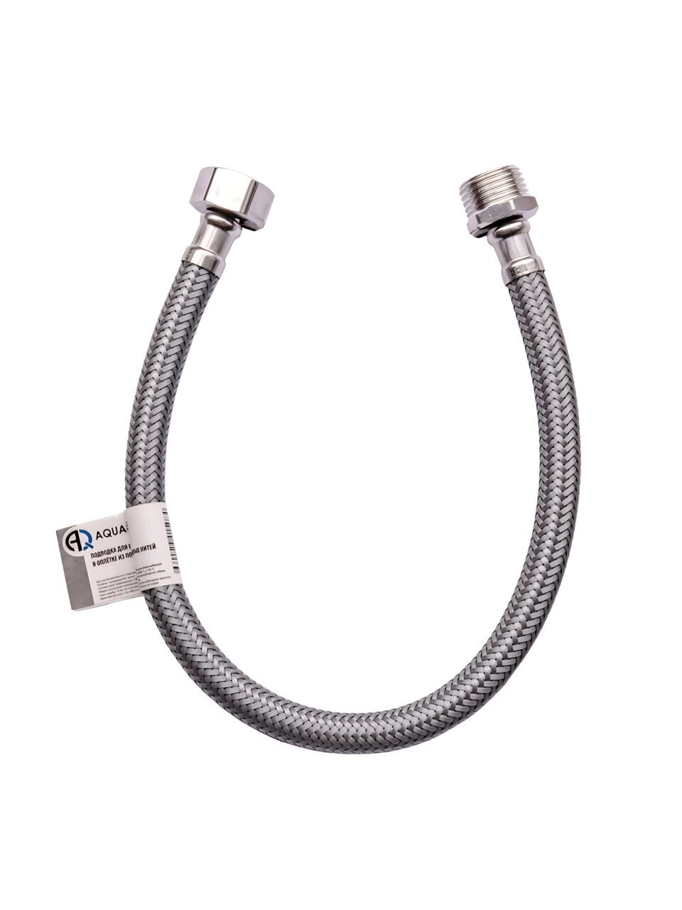 Подводка для воды 1/2&amp;quot;х0.6 м, г-ш, сталь, полиамид, AquaLine