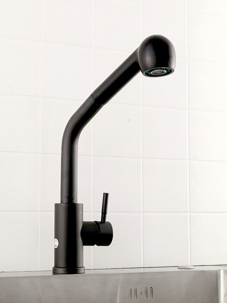 Смеситель для кухни, Potato, выдвижной излив, с картриджем, нержавеющая сталь, P0045S-6