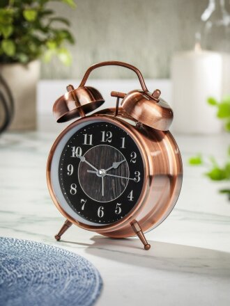 Часы-будильник настольные, 10х14.5 см, металл, стекло, Y069