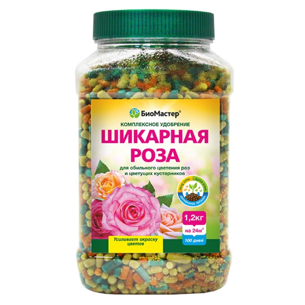 Удобрение Шикарная роза, комплексное, минеральный, 1200 г, БиоМастер