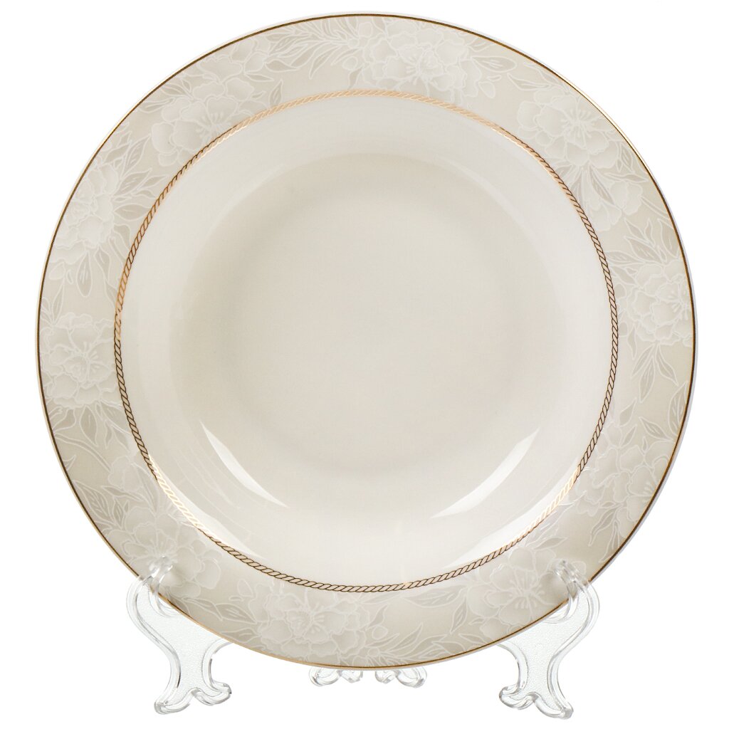 Тарелка суповая, фарфор, 22.5 см, круглая, Grace, Fioretta, TDP512 тарелка суповая керамика 21 см круглая impression fioretta tdp037