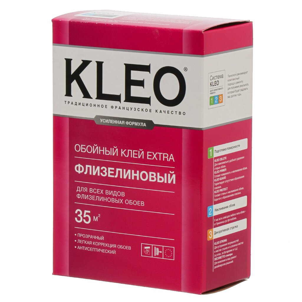 Клей для флизелиновых обоев, Kleo, Extra, 35 кв.м., 240 г, 030 EXTRA 35