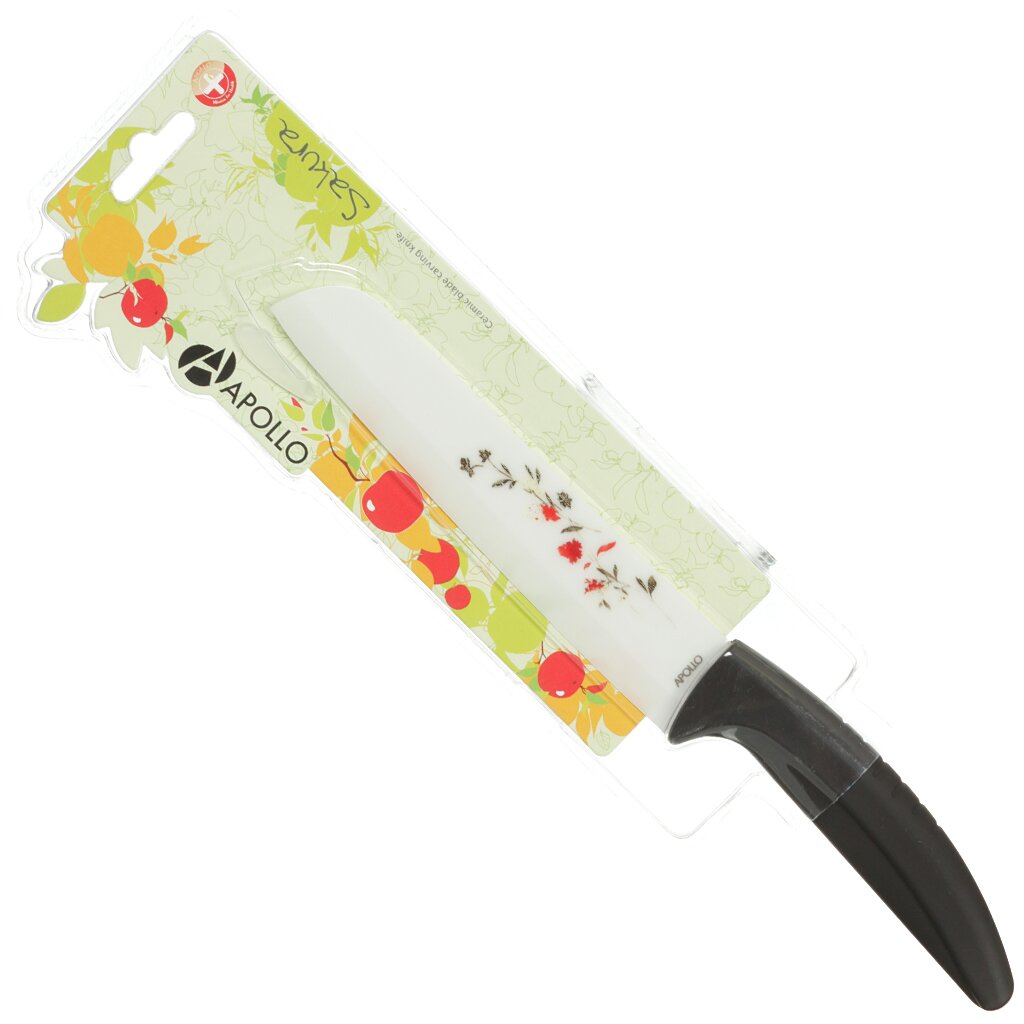 Нож кухонный Apollo, Sacura, для мяса, керамика, 15 см, рукоятка пластик, SKR-05