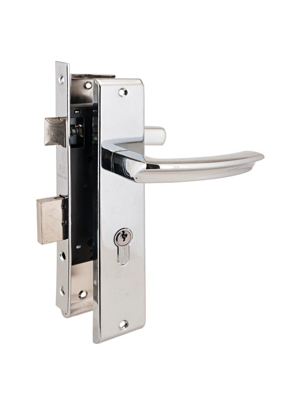 Замок врезной Аллюр, АРТ ЗВ4-70.08 CP, ручка в комплекте, цилиндровый, хром