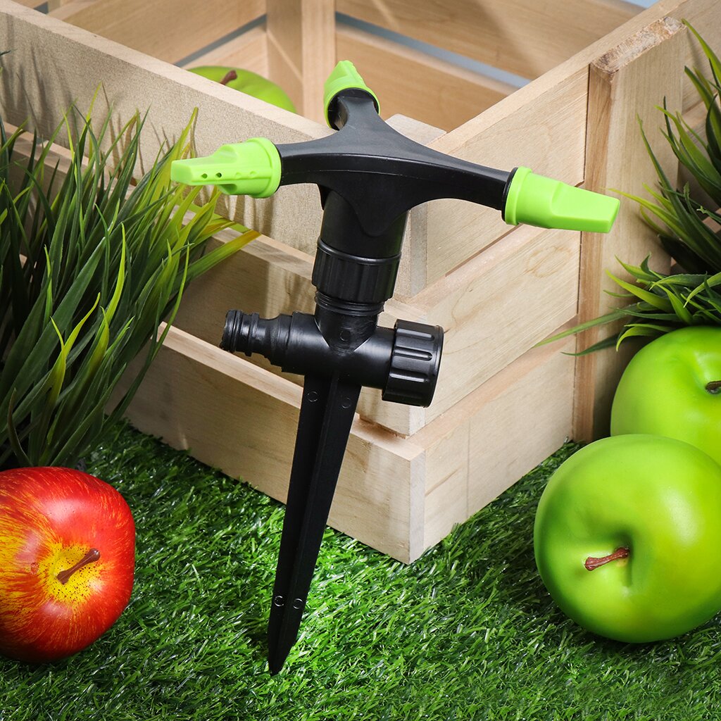 Разбрызгиватель трехлепестковый, на ножке, быстросъемный, Grandy, JS-356 таймер полива сада автоматический полив