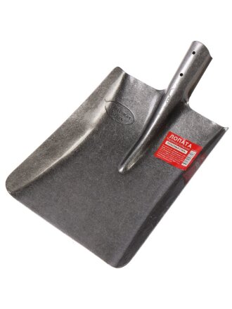 Лопата прямоугольная, рельсовая сталь, 1.3х290х240х370 мм, с ребром жесткости